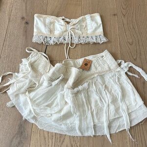 two piece white set with lace from Arya clothing Australia